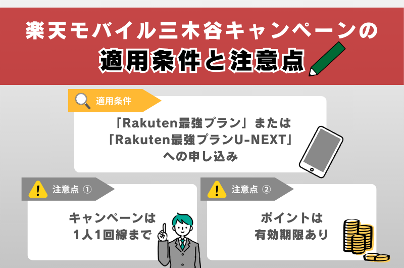 楽天モバイル三木谷キャンペーンの適用条件と注意点