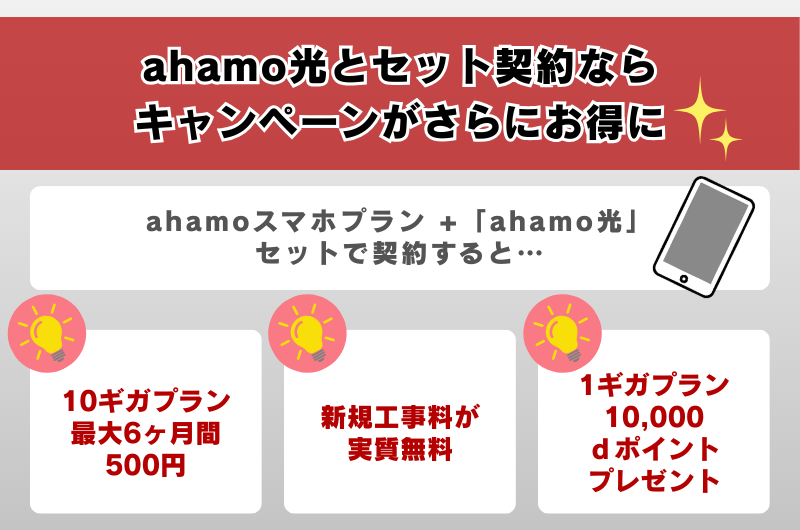 ahamo光とセット契約ならキャンペーンがさらにお得に