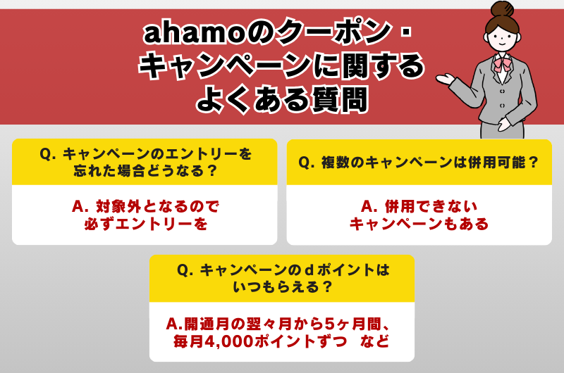 ahamoのクーポン・キャンペーンに関するよくある質問
