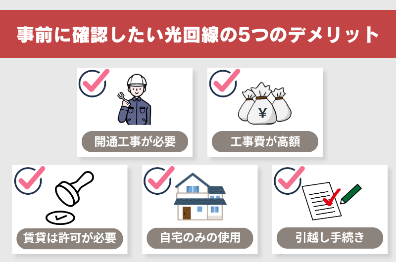 事前に確認したい光回線5つのデメリット