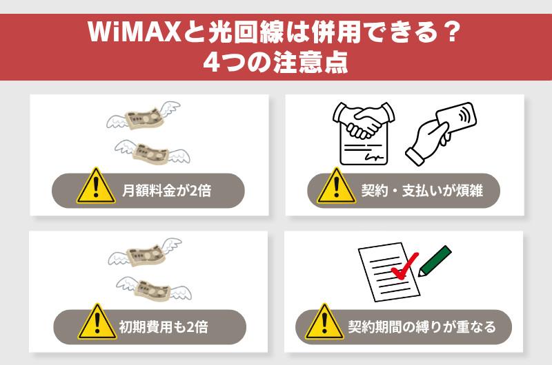 WiMAXと光回線は併用できる?4つの注意点