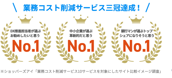業務コスト削減サービス3冠達成